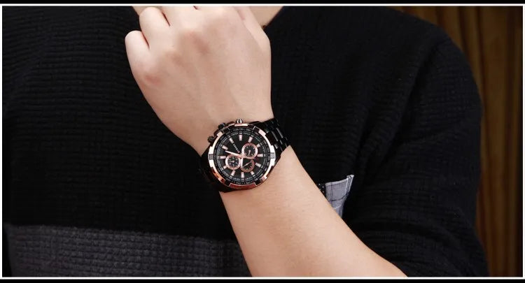 Men's Watch Business Steel Belt Quartz Watch