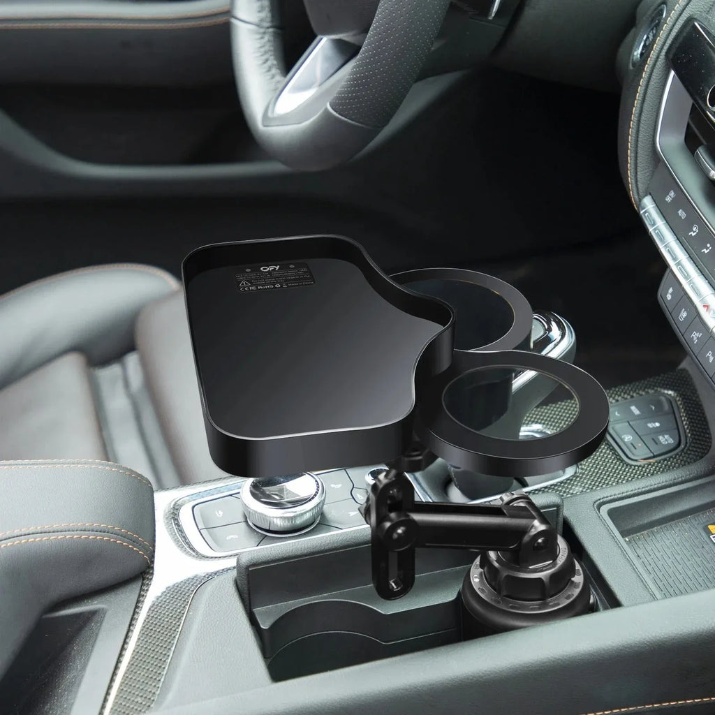 ☕🚗 Car Cup Holder with 15W Wireless Charging 🔋💨