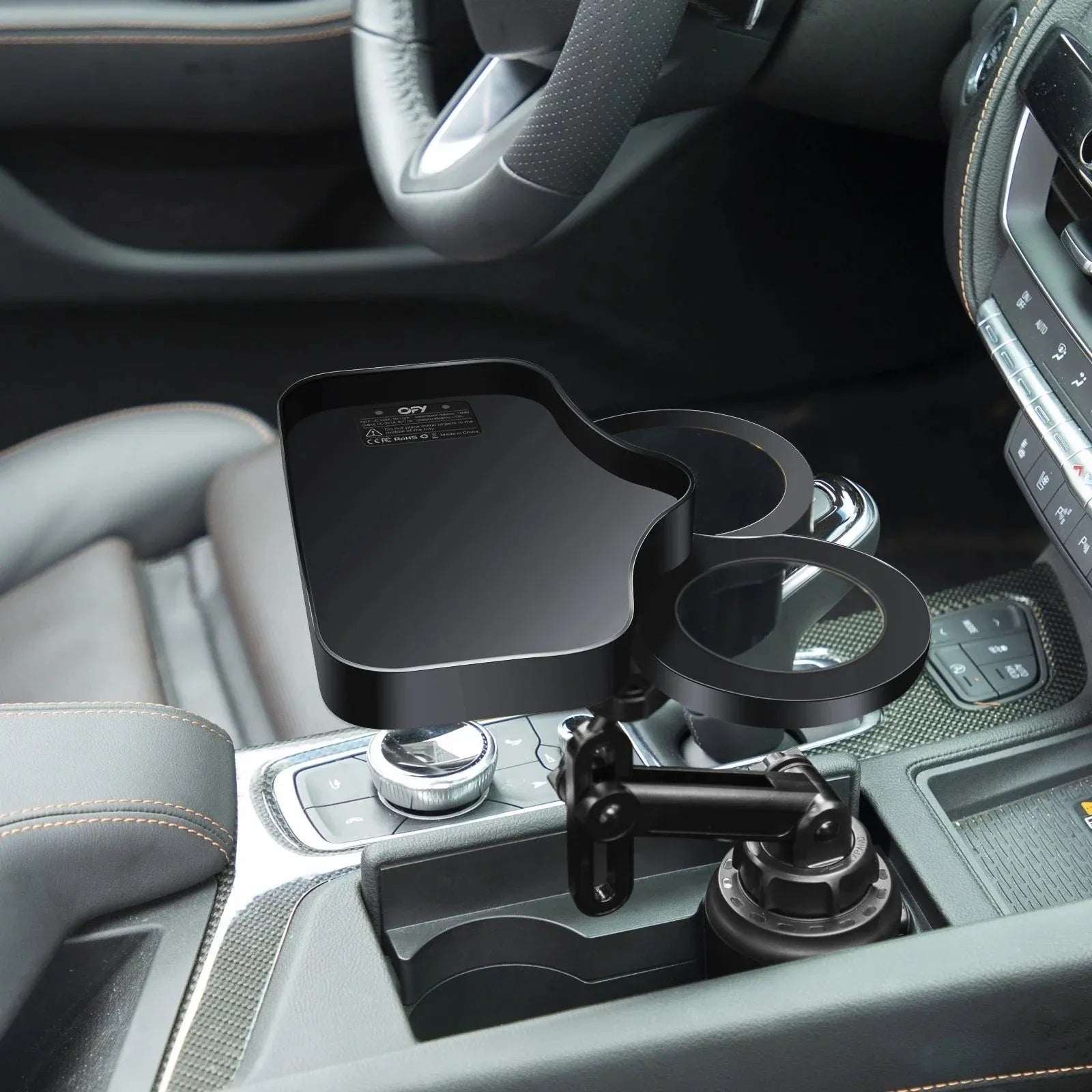 ☕🚗 Car Cup Holder with 15W Wireless Charging 🔋💨