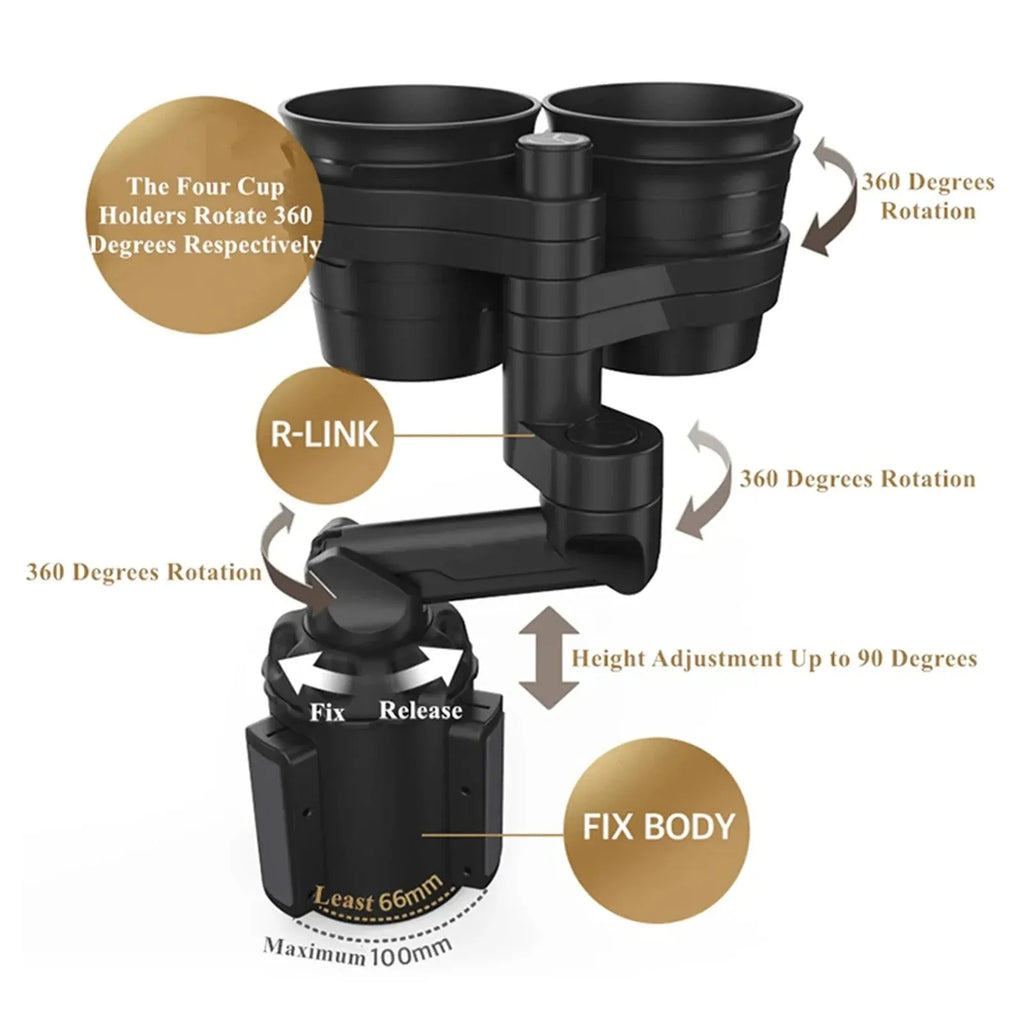 ☕🚗 Car Cup Holder with 15W Wireless Charging 🔋💨