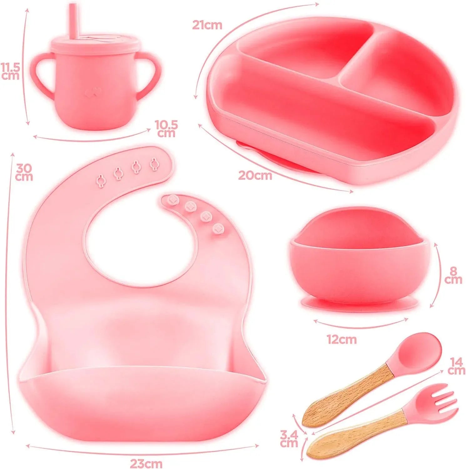 🥄 7-Piece Silicone Baby Cutlery Set –