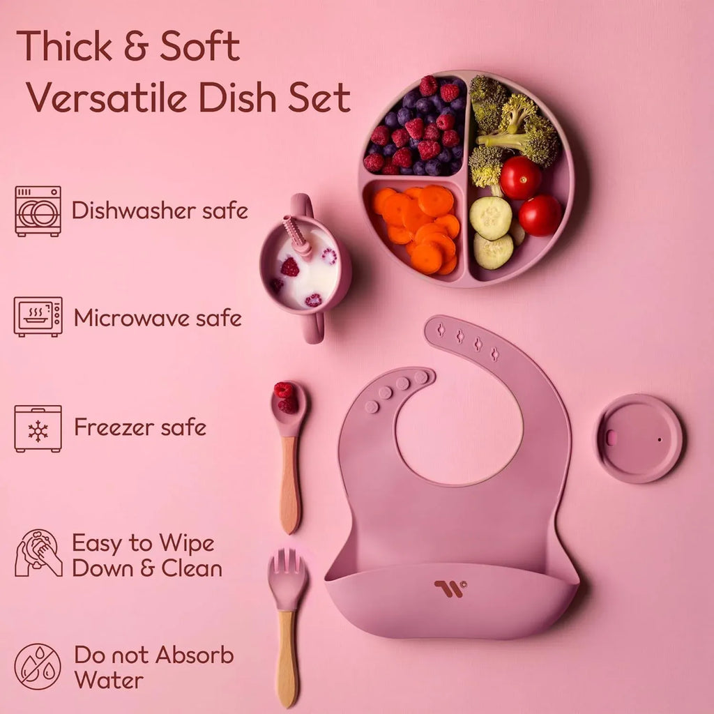 🥄 7-Piece Silicone Baby Cutlery Set –