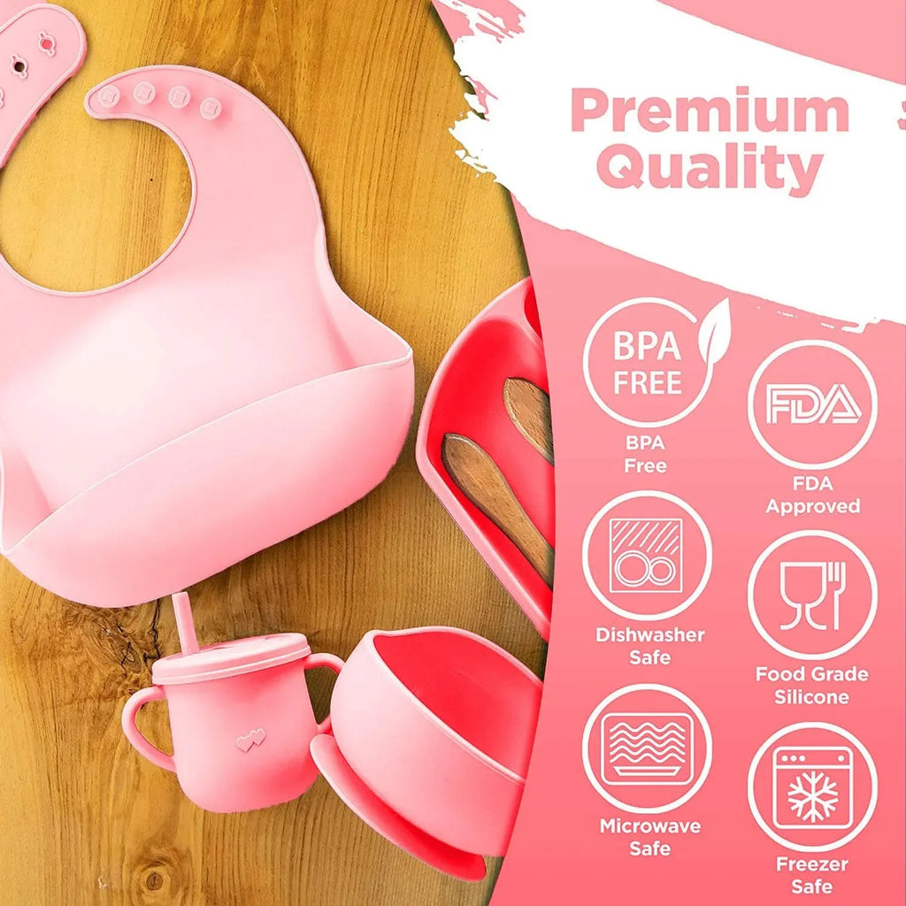🥄 7-Piece Silicone Baby Cutlery Set –