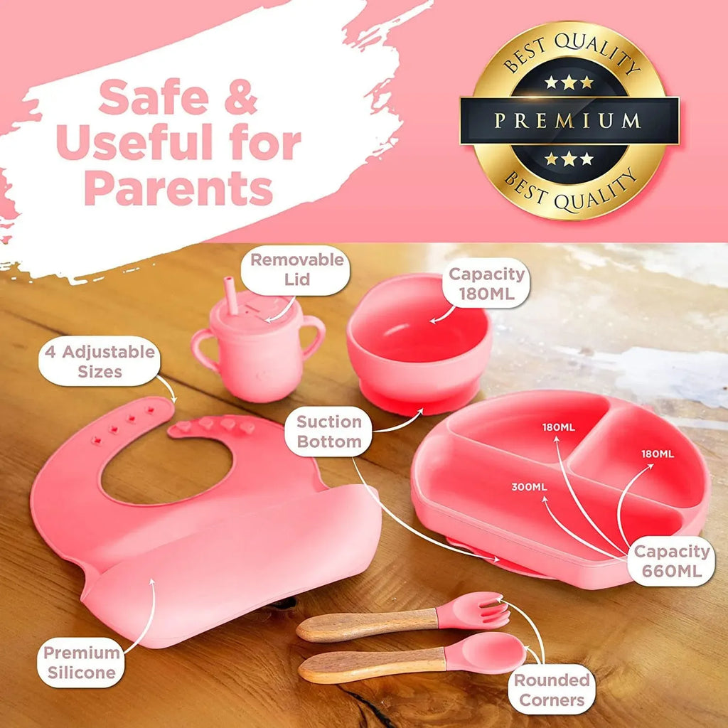 🥄 7-Piece Silicone Baby Cutlery Set –