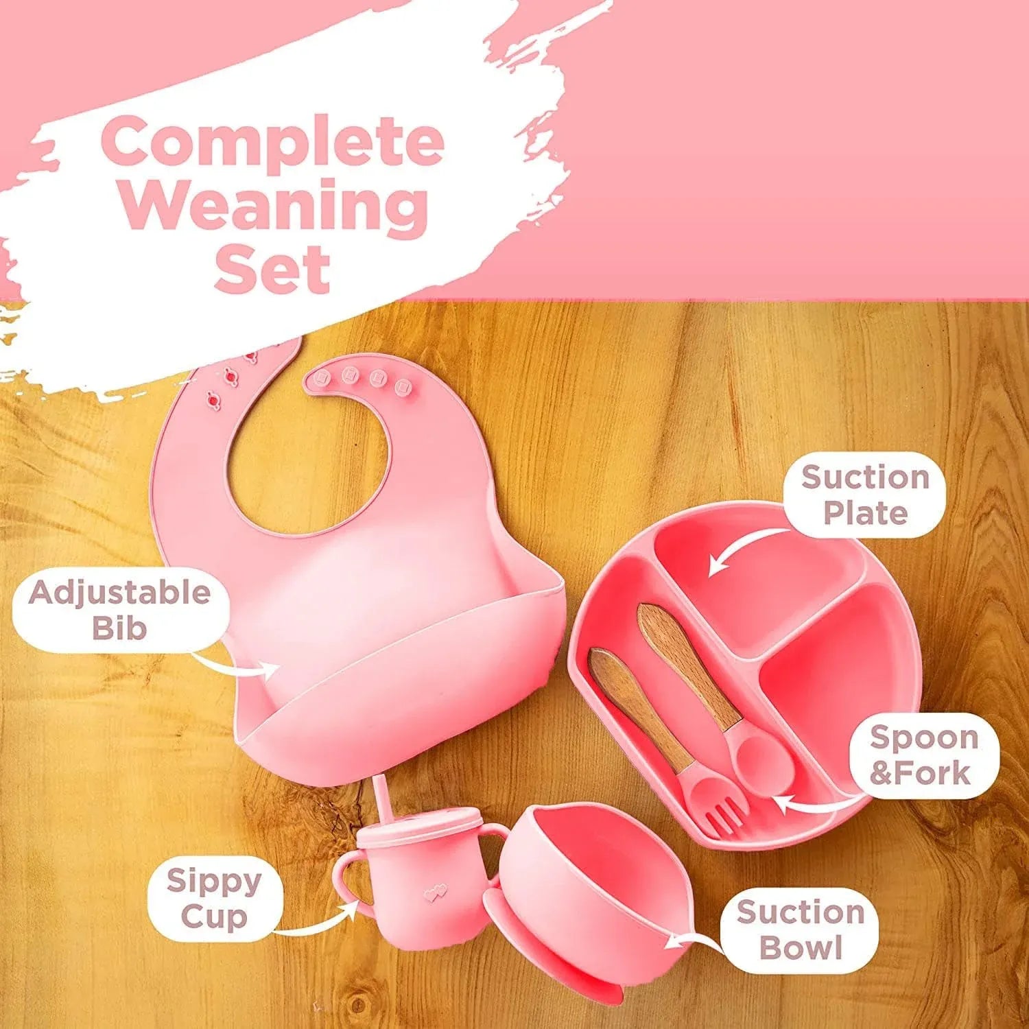 🥄 7-Piece Silicone Baby Cutlery Set –
