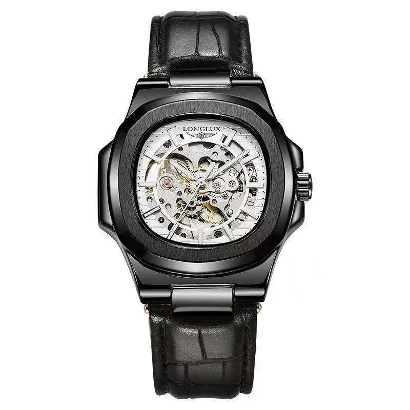 Barrel-shaped Leather Belt Men's Waterproof Mechanical Watch Product Description
