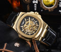 Barrel-shaped Leather Belt Men's Waterproof Mechanical Watch Product Description